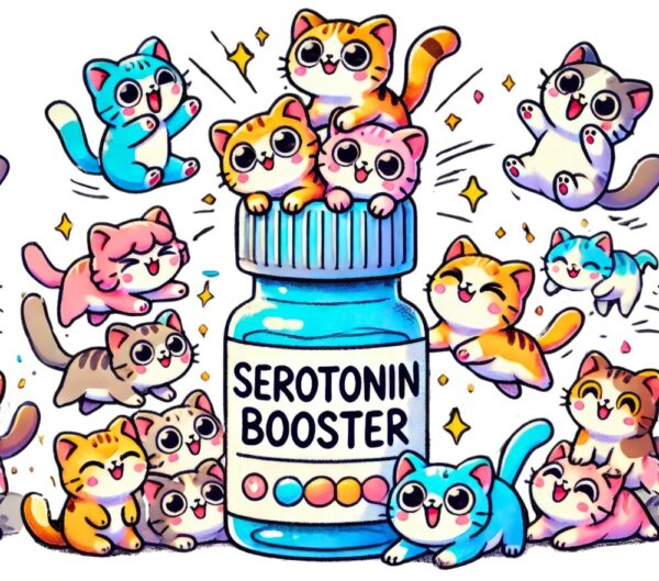 Cute Funny Cat Tumbler “Serotonin Booster” Stainless Steel 20oz