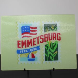 Emmetsburg Iowa Glass Cutting Board