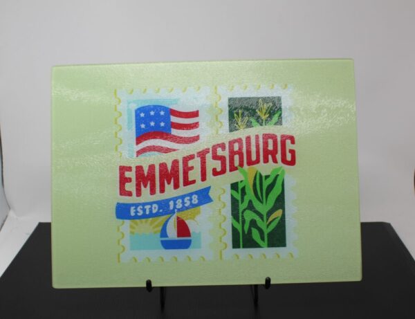 Emmetsburg Iowa Glass Cutting Board