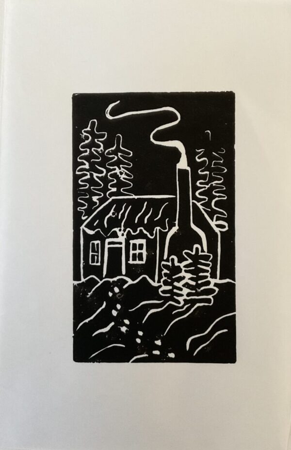 Log Cabin Linocut