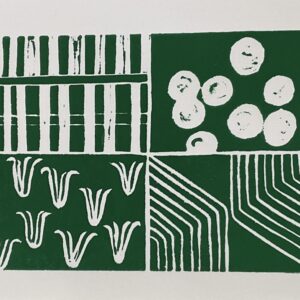 Linocut~ Iowa Fields