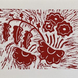 Original Linocut “Bursting Forth”