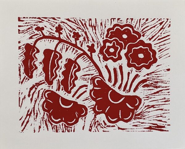 Original Linocut “Bursting Forth”