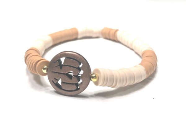 Handmade Tan Beige Pumpkin Stretch Bracelet Women