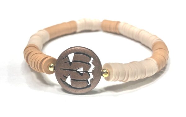 Handmade Tan Beige Pumpkin Stretch Bracelet Women