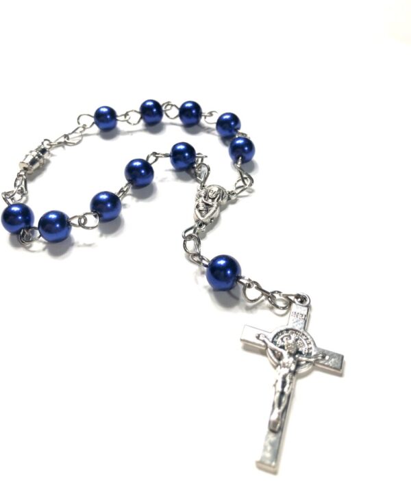 Handmade One Decade Blue Car Rosary Catholic Gift