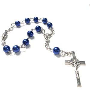 Handmade One Decade Blue Car Rosary Catholic Gift