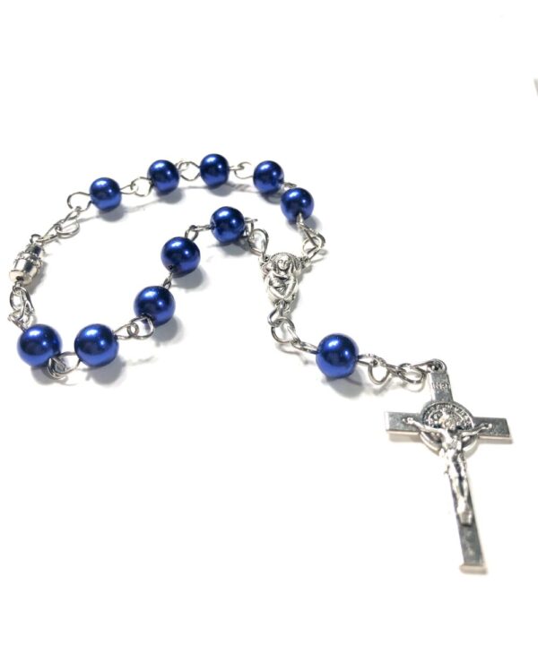 Handmade One Decade Blue Car Rosary Catholic Gift