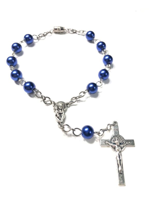 Handmade One Decade Blue Car Rosary Catholic Gift