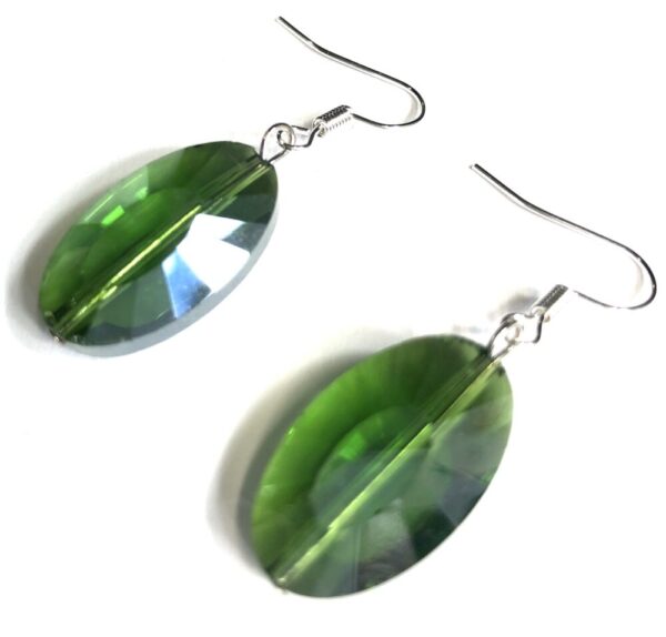 Handmade Oval Green Women’s Earrings