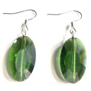 Handmade Oval Green Women’s Earrings