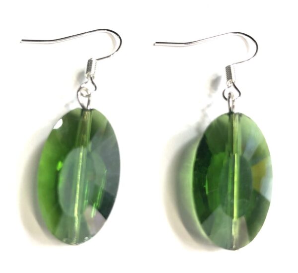 Handmade Oval Green Women’s Earrings