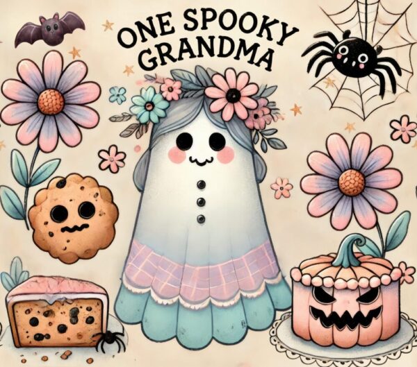 One Spooky Grandma Tumbler Fall Halloween Cute Ghost