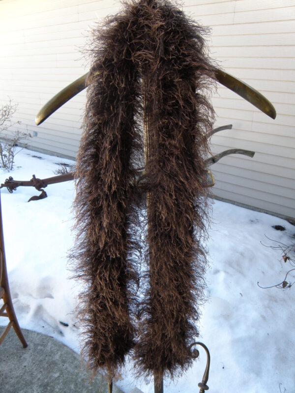 Brown, Chocolate, Fur, Skinny Scarf