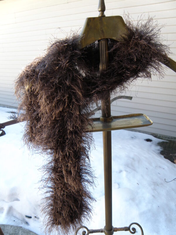 Brown, Chocolate, Fur, Skinny Scarf