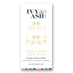 Golden Snowflake | Cream & Gold Foil Snowflakes Nail Wraps