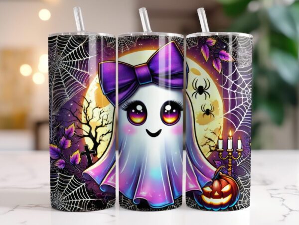 Cute Spooky Ghost Halloween Stainless Steel Tumbler