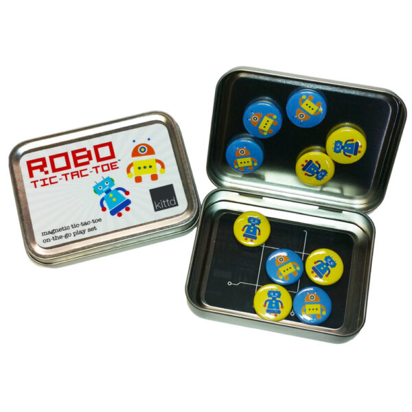 ROBO Tic-Tac-Toe On-the-Go Kids Travel Game Play Set