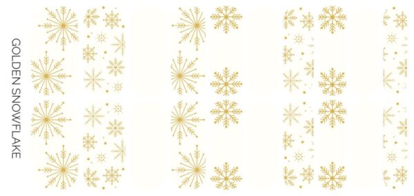 Golden Snowflake | Cream & Gold Foil Snowflakes Nail Wraps