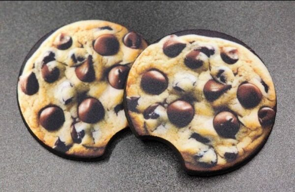 Chocolate Chip Cookies Car Coasters Set of 2 Absorbent