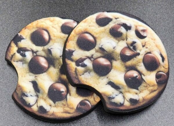 Chocolate Chip Cookies Car Coasters Set of 2 Absorbent