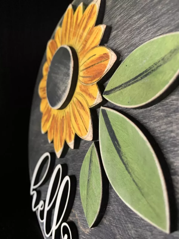 Hello Sunflower Wooden Sign