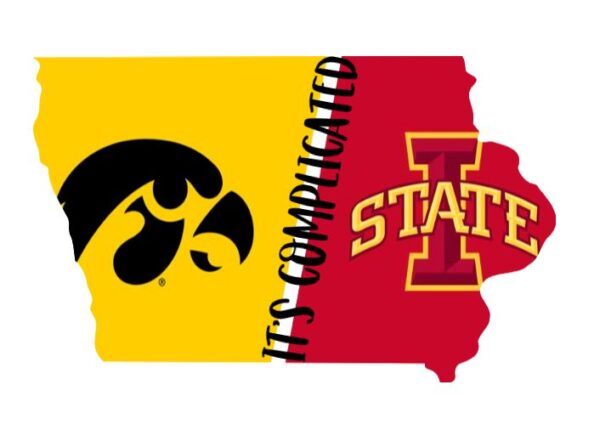 Iowa and Iowa State It’s Complicated Kitchen Towel Hawkeyes vs Cyclones