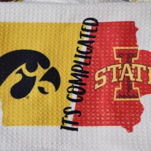 Iowa and Iowa State It’s Complicated Kitchen Towel Hawkeyes vs Cyclones