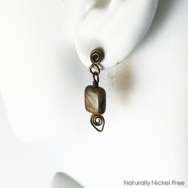 River Creek Jasper Niobium Post Earrings