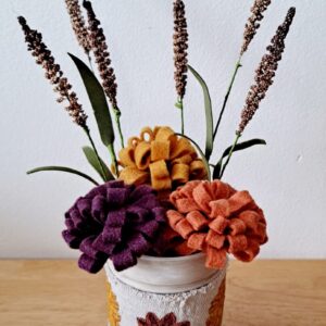 Fall felt flower arrangement