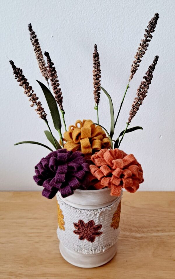 Fall felt flower arrangement