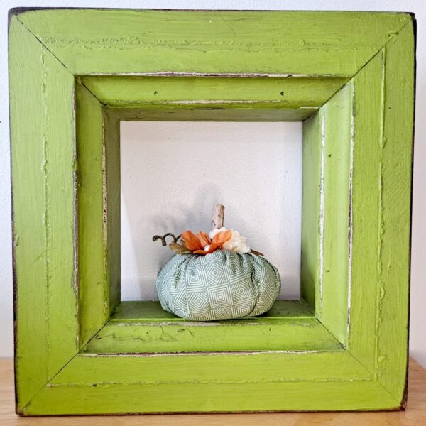 Green pattern fabric pumpkin