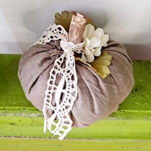 Brown stuffed fabric pumpkin