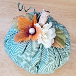 Green pattern fabric pumpkin