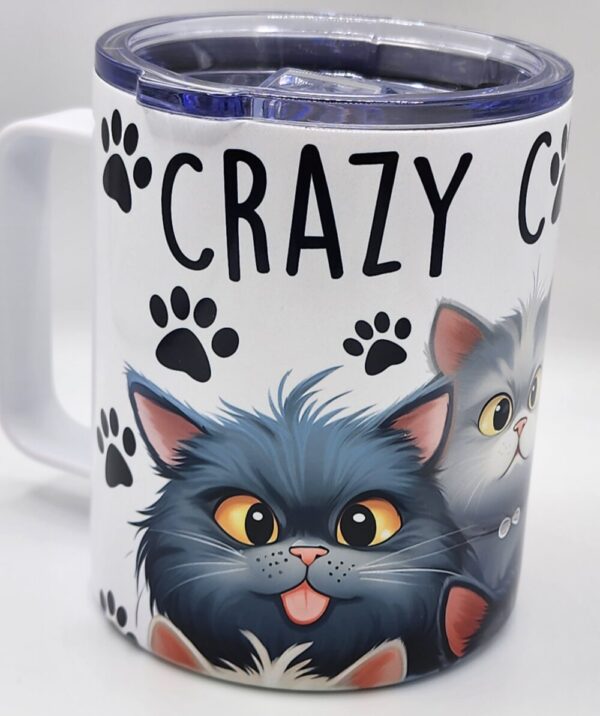 Crazy Cat Lady Stainless Steel Mug With Lid