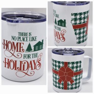 Iowa Christmas Camping Mug Stainless Steel 12 oz NonPlace Like Home Holiday Mug