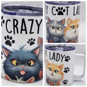 Crazy Cat Lady Stainless Steel Mug With Lid