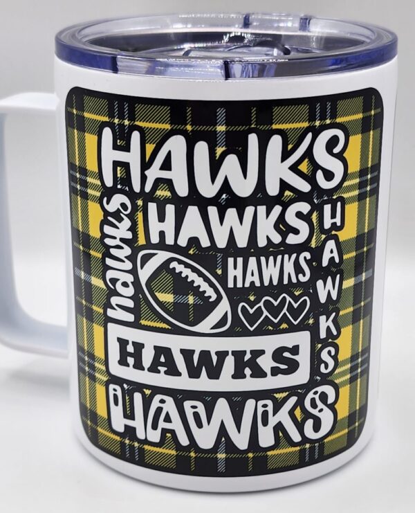 Iowa Football Black and Gold Camping Mug Stainless Steel With Closing Lid