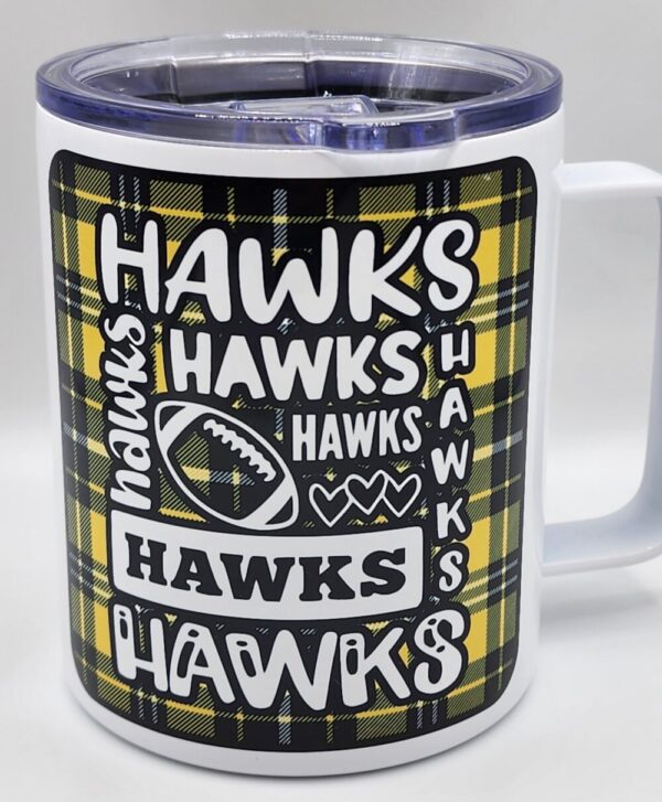 Iowa Football Black and Gold Camping Mug Stainless Steel With Closing Lid