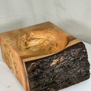 Hand Turned Fir Bowl with Natural Bark