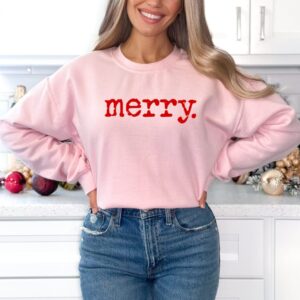 Merry typed Crew – Bella Canvas Fleece Linned Crew