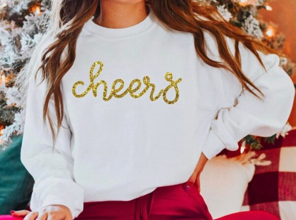 Cheers glitter crew neck