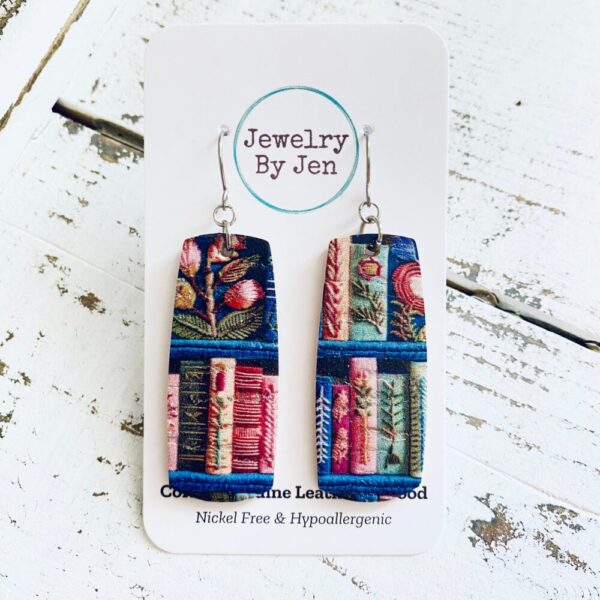 Bar Earrings (Medium): Library Books