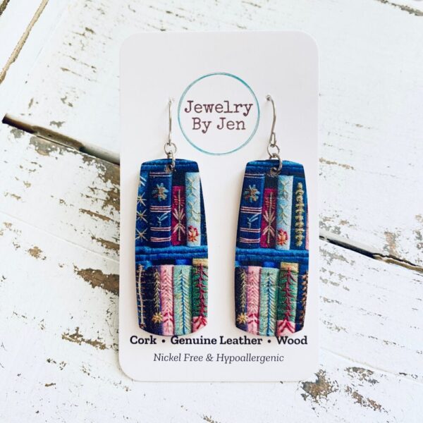 Bar Earrings (Medium): Library Books