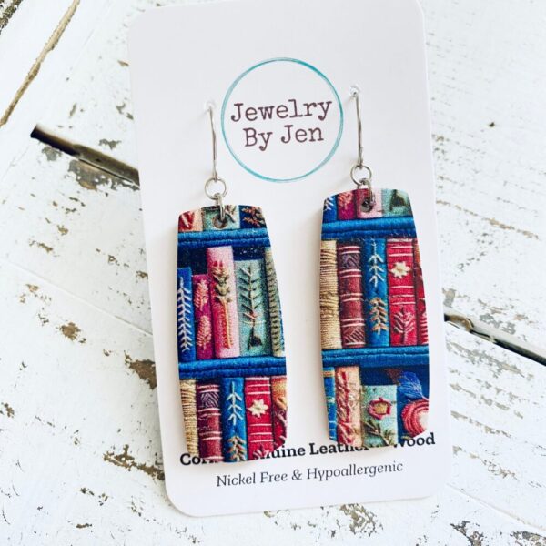 Bar Earrings (Medium): Library Books