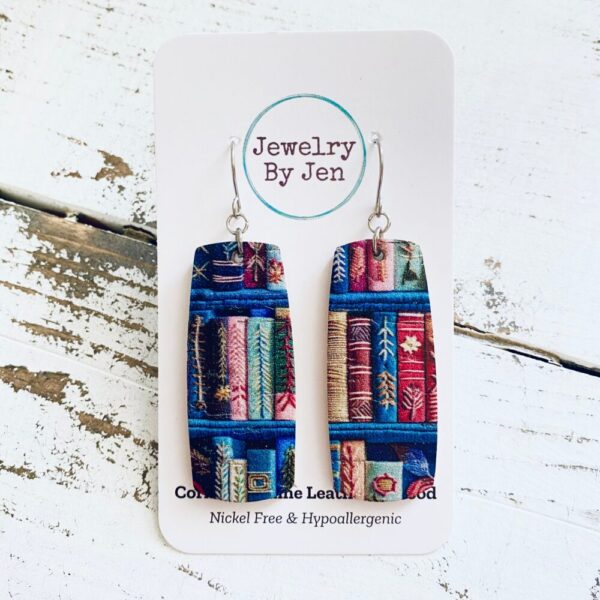 Bar Earrings (Medium): Library Books