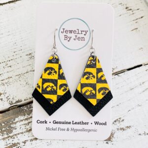 Iowa Hawkeyes Checkerboard Double Stacked Earrings