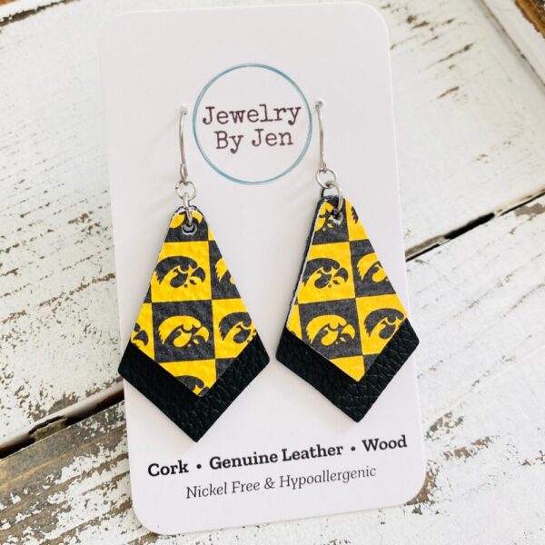 Iowa Hawkeyes Checkerboard Double Stacked Earrings