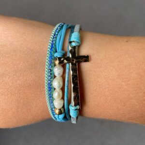 Blue Cross Magnetic Bracelet