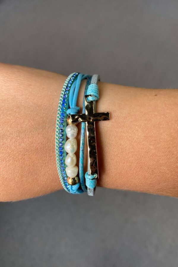 Blue Cross Magnetic Bracelet